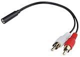 RCA 3.5mm 変換ケーブル 3.5mmメスー2RCAオス Y型 RCAケーブル 分岐 金メッキ 23cm
