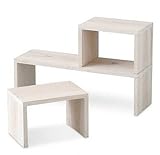 【ディスプレイシェルフ（Ｓ・Ｌ セット） オープンラック/飾り棚】 ポッシュリビング po-40743-40744 ホワイト（po-40744）