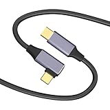 YAMCOWL USB Type-C to Type-c 3.2 ケーブル ライトアングル L字 USB3.2 Gen2x2 20Gbps 高速伝送 PD100W 急速充電 8K@60Hzビデオ出力 プロフェッショナル連写 データケーブル MacBook Pro iPad Pro Pixel Galaxy などのCポートデバイスに対応 (L字型, 1.5m)