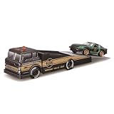 Maisto 1/64 エリート トランスポート ミニカー ダイキャストカー 完成品 (ランプ トラック / 1983 ダットサン 280zx - グリーン/ブラック)