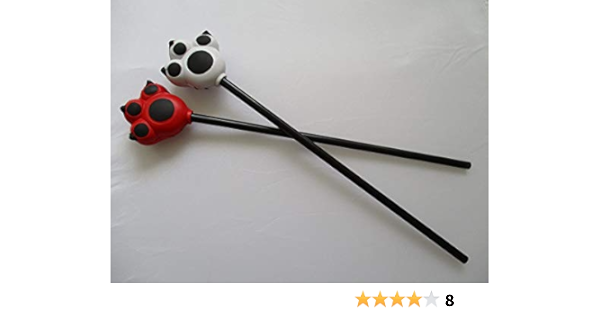 指し棒 アニマル 赤 白２本セット 指差し棒 指示棒 肉球 猫の手 ポインター 指示棒 文房具 オフィス用品 Amazon