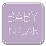 ベビーインカー マグネット【 シンプルデザイン 】Baby in car 赤ちゃん乗っています Baby On Board ステッカー サイン パープル (マグネット)