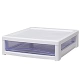 アイリスオーヤマ チェスト スーパークリア 幅32×奥行39×高さ10.5cm ホワイト/クリアブルー SCE-S100