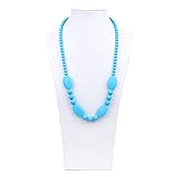 Bumkins Nixi Ellisse Silicone Teething Necklace Blue [並行輸入品]