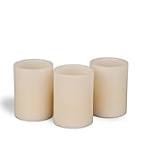 Gerson 3-Piece Straight Edge Wax LED Candle Set, 4-Inch [並行輸入品]