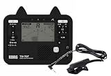 【3点セット】コルグ チューナー メトロノーム TM-70F BK + チューナー用マイク CM-400 BK + 音マトペ チューナーカバー セット ブラック (にゃんにゃんカバー：ブラック)