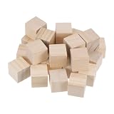uxcell クラフト用ウッドブロック 未完成の木製キューブパイン ウッドスクエアブロック DIYクラフトプロジェクト用 3 cm 25個