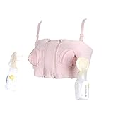 UNI ハンズフリーブラジャー 授乳ブラ 搾乳ブラ (L, ピンク)