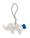 幸運の白いぞう ぷっくり リフレクター 反射キーホルダー ストラップ