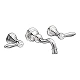 Moen Ts42106 Weymouth Two-Handle High Arc Wall Mount Bathroom Faucet, Chrome [並行輸入品]