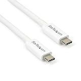 StarTech.com Thunderbolt 3 ケーブル (40Gbps) 0.5m ホワイト USB Type-C/DisplayPort互換 TBLT34MM50CW