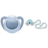 【セット買い】 NUK おしゃぶり ジーニアス2.0/L/シリコーン/ナイトブルー OCNK0250102 + NUK おしゃぶりホルダー/カー BCNK0010102