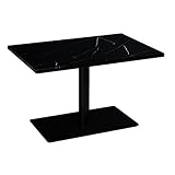 ABCインテリア ボックステーブル 90x50cm ブラック 大理石風柄 ラウンジ スナック クラブ カラオケ 喫茶店 カフェ 接客 椅子 サロン 業務用 飲食店 営業用 店舗用 机