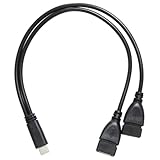 KAUMO USB Type-C 2分岐 電源専用 ケーブル (USB-Cオス/USB-Aメス×2) 30cm