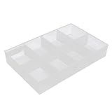uxcell　コンパートメントの収納ボックス　8 分割り　プラスチック素材　クリアホワイト