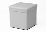 38cmX38cm ホワイト(白）　スツールとして座って、収納ボックス、オットマン 折りたたみ式