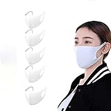 夏用マスク 洗える涼しい,スポーツマスク夏 日本5枚3D立体構造不織布接触冷感 マスク花粉 対策 UVカット 飛沫防止 耳が痛くなりにくい