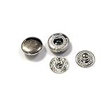 バネホック 10mm シルバー 30組 レザークラフト 手芸 ハンドメイド パーツ ボタン 金具 (シルバー 30組)