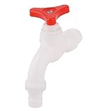 uxcell 蛇口 家庭 バスルーム用 プラスチック 手洗い シンク ウォーター ストップコック スイッチ ホワイト 2 個入り