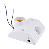 【ノーブランド品】E27ソケット　PIR　人感センサ　赤外線検出器　電球　ベースホルダ　E27センサースイッチ