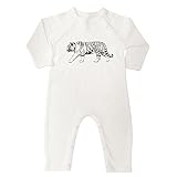 ホワイトタイガーOrganic Cotton Baby Coveralls カラー: ホワイト