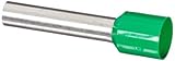 Panduit FSF82-18-C Insulated Ferrule, Single Wire French End Sleeve, 10 AWG Wire Size, Green, 0.22" 