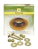 Whitlamワックスボウルリングwithフランジとボルトキット。商用グレード。ソリッド真鍮ボルトとワッシャー。Fits 3 " and 4 " Lines