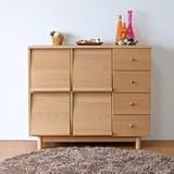 ISSEIKI 【選べるサイズ・カラー】 マガジンラック リビングボード ナチュラル 幅105cm ディスプレー 木製家具 【DE-58-3】