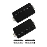 FLEOR Alnico5 ギターハムバッカーピックアップセット ブラック ブリッジ＆ネック LPスタイルギター対応パーツ