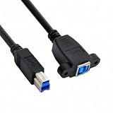 CYケーブル スーパースピード USB 3.0 バックパネルマウント B メスからオス Bタイプ延長 0.5m, U3-092-BK-0.5M-HX