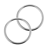 P Prettyia 2個　シームレス　ステンレススチール　O　ラウンド　リング　実用的　
