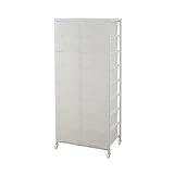 大量収納プラスチックチェスト　(2列×8段)　ホワイト色