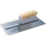 MARSHALLTOWN The Premier Line 780S 11-Inch by 4-1/2-Inch Notched Trowel V with Curved Wood Handle by
