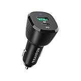 Rampow シガーソケット usb カーチャージャー PD 3.0とQC 3.0対応 急速充電【2ポートUSB-C&USB-A/37.5W