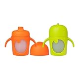 Boon Modster Short Soft Spout Sippy Cup, 7 Ounce,Green/Orang, 2-Count by Boon [並行輸入品]