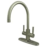 Kingston Brass KS8778DLLS Concord Kitchen Faucet With 8-Inch Plate Without Sprayer, Satin Nickel [並行