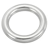 [PATIKIL] 金属リング1.2" 316ステンレススチールリングマリングレードマルチパーパスOリング溶接された丸リングマクラメ DIYクラフト ハードウェア ベルト 犬 リード 8x30mm