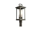 Kichler Lighting 49478RZ South Hope 1-Light Outdoor Post Mount, Rubbed Bronze Finish with Satin Etch