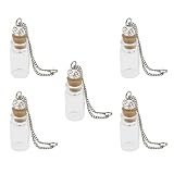 chiwanji 香水ガラス瓶　ガラス小瓶　コルク栓付き　DIY　ペンダント　結婚式　装飾　デコ素材　1ml　10個入