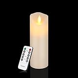 Vinkorフレイムレスキャンドル電池式ちらつきキャンドル2.2 " x6 "アイボリークラシックリアルワックスピラーwith Moving LED Flame & 10-keyリモートコントロール2