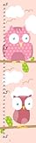 Green Leaf Art Pink Owls Growth Chart by Green Leaf Art