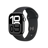 Apple Watch Series 10(GPSモデル)- 42mmジェットブラックアルミニウムケースとブラックスポーツバンド