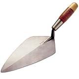 Kraft Tool RO312-9 Wood Handle (LowLift Shank), W. Rose Wide London Brick Trowel with Leather Handle