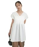 [ビス] ブラウス 【洗える】 ゆるVネックシャーリングシャツブラウス レディース シロメイン (10)