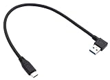 オーディオファン Type-A L字 ⇔ Type-C USB3.0.ケーブル 0.3m ブラック