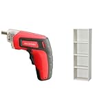 『電動ドライバー 充電式 RD110-R レッド』と『カラーボックス 4段 幅41.5×奥行29×高さ116.5cm オフホワイト CX-4』のセット