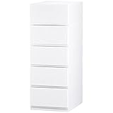 リブウェル(Livewell) 日本製 彩 -Irodori- チェスト 簡易組み立て式 (オールホワイト, 35cm幅 5段)