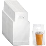 ミルクティー包装袋 100枚 手提げ包装袋 700ml 使い捨てコーラコーヒーシングルカップバッグ収納袋