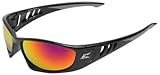 Edge Eyewear SBAP119 Baretti Safety Glasses, Black with Aqua Precision Red Mirror Lens [並行輸入品]