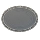 EAST table(イーストテーブル) 楕円皿 ドット オーバルプレート 27cm 磁器 マットグレー 日本製 レンジ対応 食洗機対応 大皿 ic-023-02